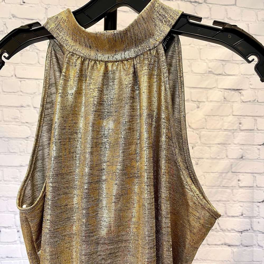 Kim & Cami Shimmering Gold Tank Top